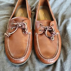 Rockport brown leather boat shoe. size 14.